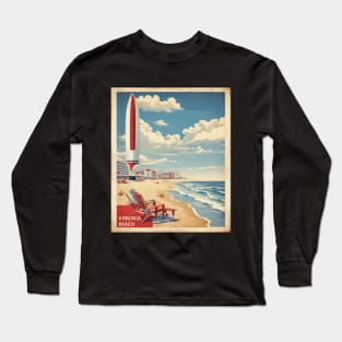 Virginia Beach United States of America Tourism Vintage Poster Long Sleeve T-Shirt